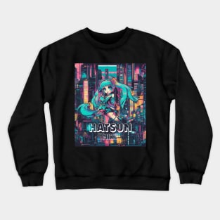 Melodic Pixel Dreams: Hatsune Miku Serenity Crewneck Sweatshirt